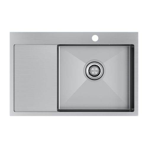 Кухонная мойка Paulmark VELTEN 78F PM807851-BSR 80х50 цвет серый поверхность брашированная