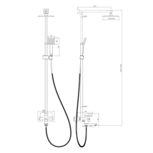 Душевая стойка WesnaArt Kristal KRI22-314 настенная цвет хром - фото 2