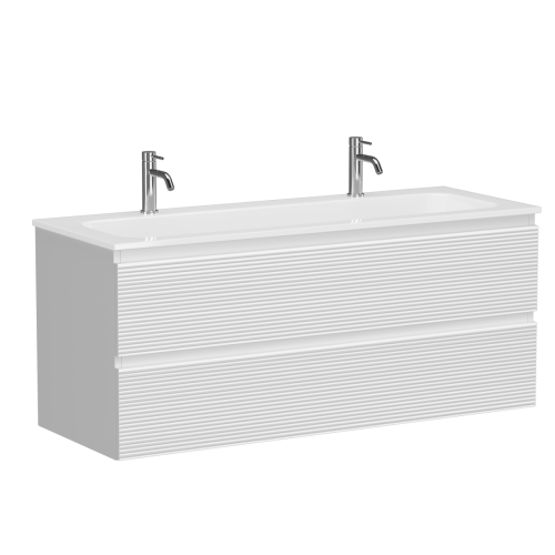 Тумба под раковину Sancos FOLK FL120W 120х40 подвесная цвет белый - фото 2