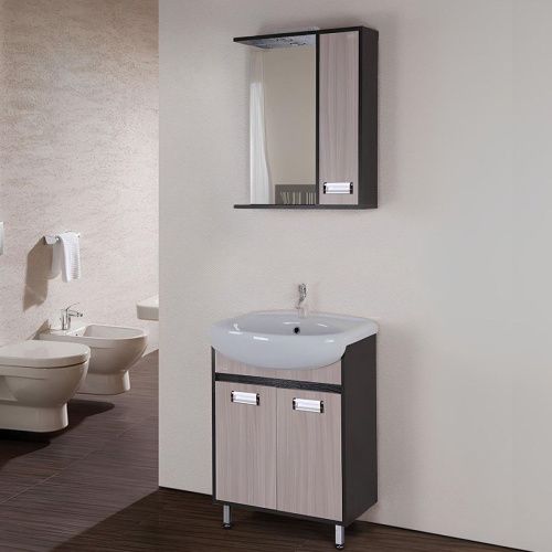 Зеркало-шкаф Onika Гамма 205828 60х70 подвесной цвет коричневый - фото 2