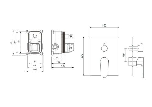 Смеситель для ванны Aquatek Оберон AQ1246BG встраиваемый в стену золото - фото 2