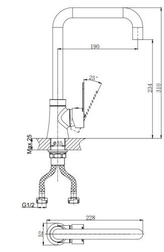 Смеситель для кухни Rush Tenerife TE2835-23 на мойку хром - фото 2