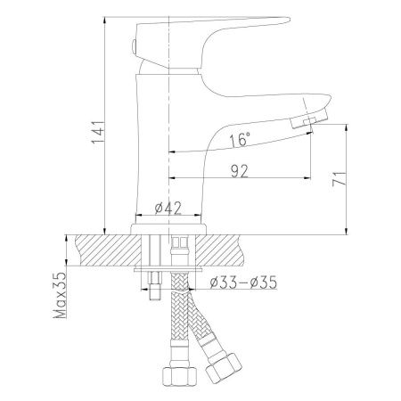 Смеситель Rossinka RS31 RS31-11 на раковину хром