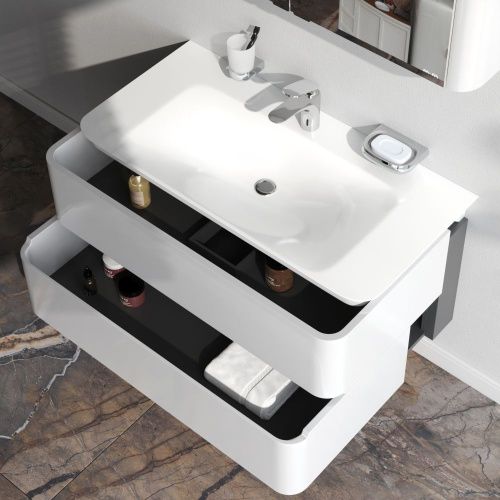 Тумба под раковину Am.Pm Sensation M30FHX1002WG 100х50 подвесная цвет белый - фото 4