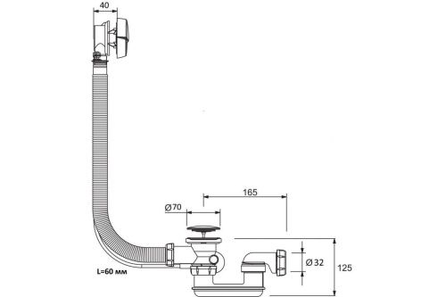 Слив-перелив для ванны Royal Bath Cliv-pereliv p/a 60 cm BL - фото 2