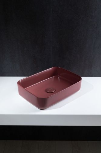 Раковина керамическая Allen Brau Fantasy 4.11021.BD 50х40 накладная цвет красный без отверстий под смеситель - фото 4