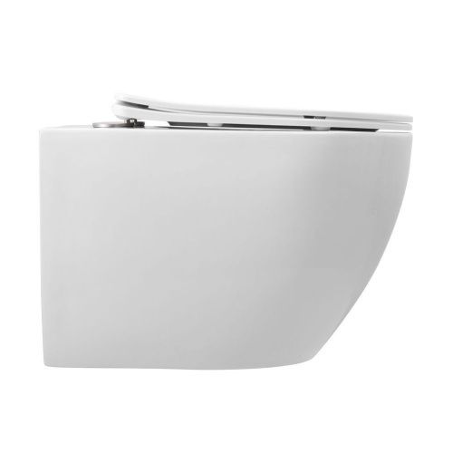 Унитаз подвесной Art&Max Bianchi AM9311CHR/SC белый с сиденьем микролифт каскадный смыв - фото 3