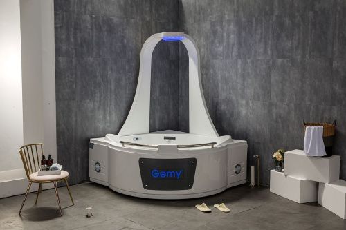 Ванна акриловая гидромассажная Gemy G9070 K 170х170 угловая четверть круга с каркасом - фото 2