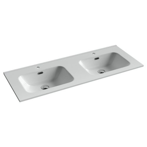 Раковина из сантехнического фарфора Ceramica Nova ELEMENT CN7004 120х50 накладная цвет белый 2 отверстия под смеситель - фото 2