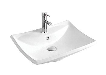 Раковина из сантехнического фарфора Aquatek AQ5518-00 60х50 накладная цвет белый 1 отверстие под смеситель