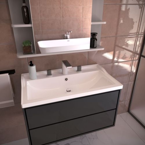 Раковина из искусственного камня Stella Polar Флур SP-00001484 80х50 встраиваемая цвет белый - фото 2