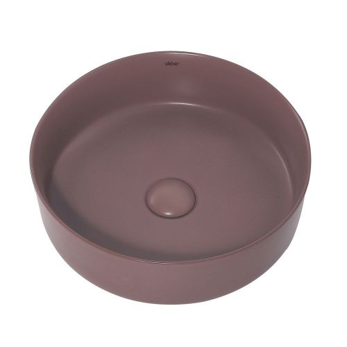 Раковина из сантехнического фаянса Abber BEQUEM AC2108MC 40х40 накладная цвет коричневый без отверстий под смеситель - фото 3