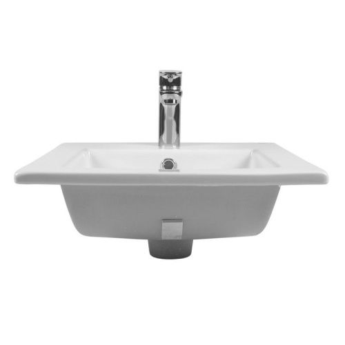 Раковина из сантехнического фарфора Bond Cube S06-410 40х40 встраиваемая цвет белый 1 отверстие под смеситель - фото 5