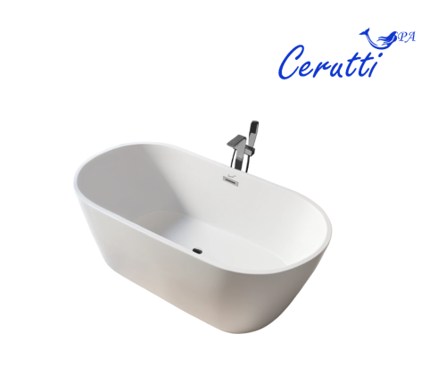 Ванна акриловая Cerutti SPA CT10520 170х75 отдельностоящая овальная с ножками - фото 3