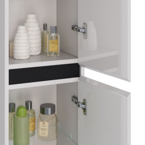 Шкаф-пенал LeMark Combi LM03C35P-black 40х170 напольный цвет белый - фото 3