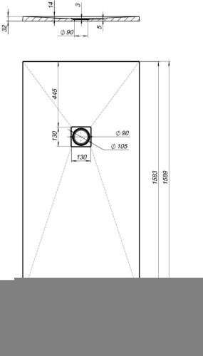 Душевой поддон из искусственного камня Aquanet Pleasure 00258880 160х80 серый без каркаса - фото 3