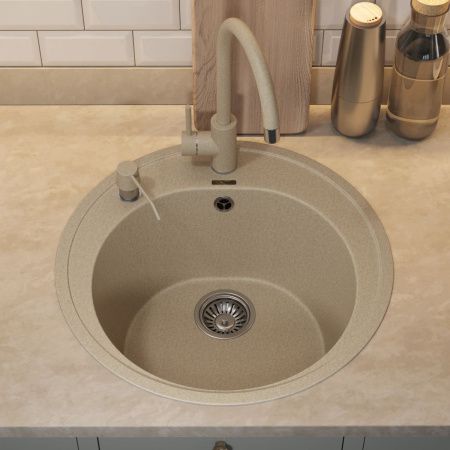 Кухонная мойка Uperwood Quartz Premium UPD-01 3910202101 50х50 цвет бежевый поверхность матовая