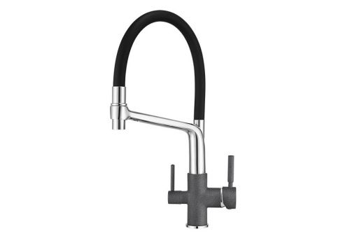 Смеситель для кухни Granula 0083, ГРАФИТ на мойку графит - фото 2
