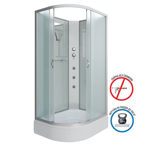 Душевая кабина Niagara Classic 330844RBKG 100х80 асимметричная без крыши ориентация правая - фото 2