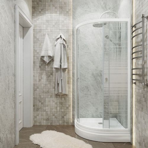 Душевой уголок Тритон Стандарт Щ0000061805 90х90 стекло с рисунком профиль белый с поддоном - фото 3