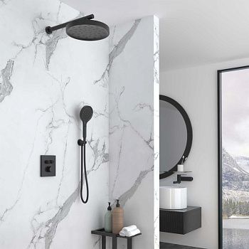 Душевая система Vincea Inspire VSFW-3I21MT2MB встраиваемая в стену цвет черный с термостатом