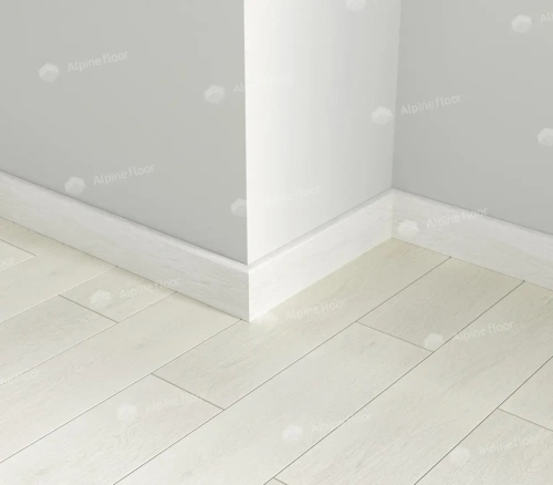 Напольный плинтус Alpine Floor Parquet Light SK 13-0 Белый толщина 1.25 см 2200х80 - фото 2