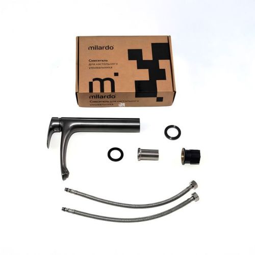 Смеситель Milardo Rora RORGM01M01 на столешницу графит - фото 5