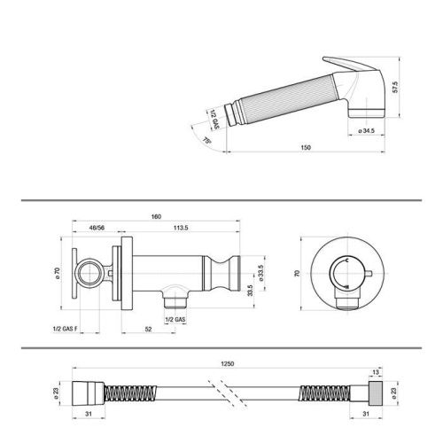 Гигиенический душ Bossini Cherie E37008B.030 хром - фото 2