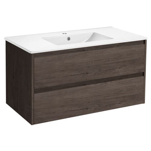 Тумба под раковину Vincea Gio VMC-2G100RO 100х50 подвесная цвет коричневый - фото 4