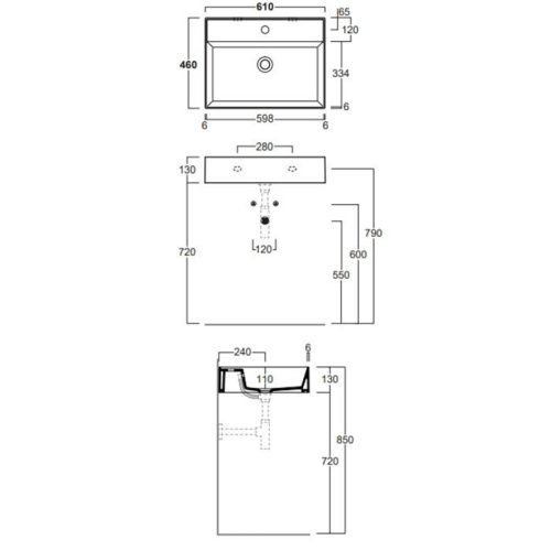 Раковина керамическая Simas Agile AG61 bi*0 60 см подвесная цвет белый без отверстий под смеситель - фото 2