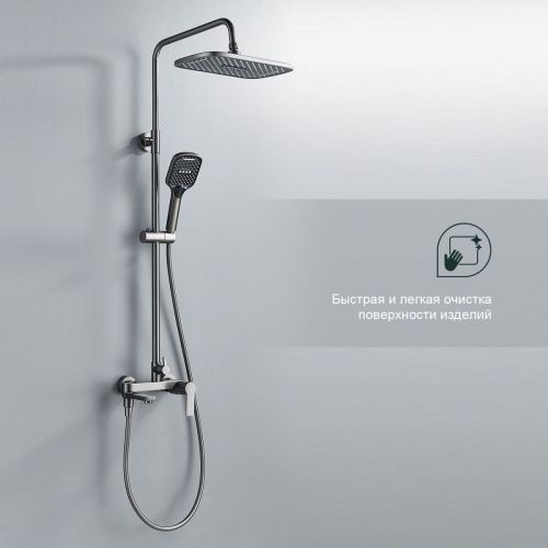 Душевая стойка Splenka S06.24.09 настенная цвет серый - фото 4