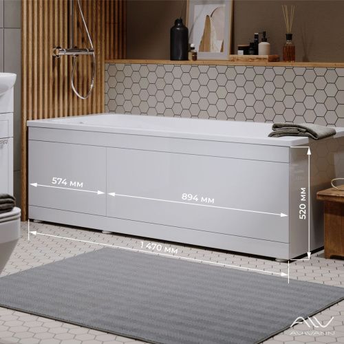 Экран под ванну Alavann Slot 150 см ALV0668001 фронтальный МДФ откидной белый - фото 3