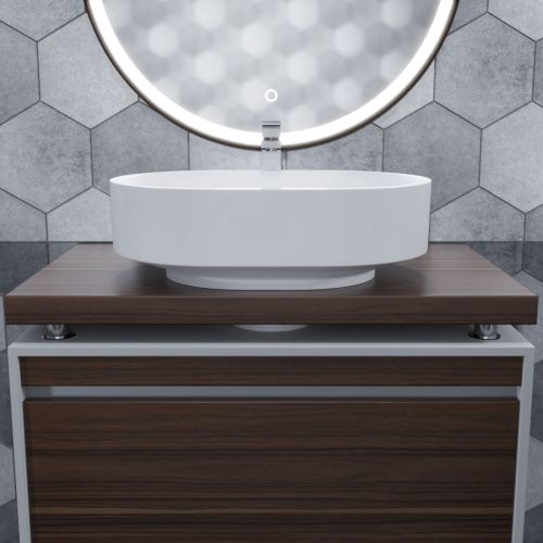 Раковина из искусственного камня Uperwood Aura 3490000001 60х40 накладная цвет белый - фото 5