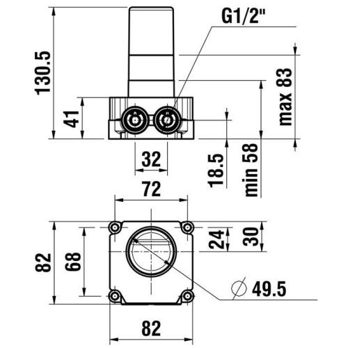 Система скрытого монтажа для настенных смесителей с 1 отверстием Laufen Simibox HF574036000000 - фото 2