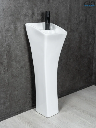 Раковина керамическая Gid Autonomo 81101 30х30 напольная цвет белый 1 отверстие под смеситель - фото 5