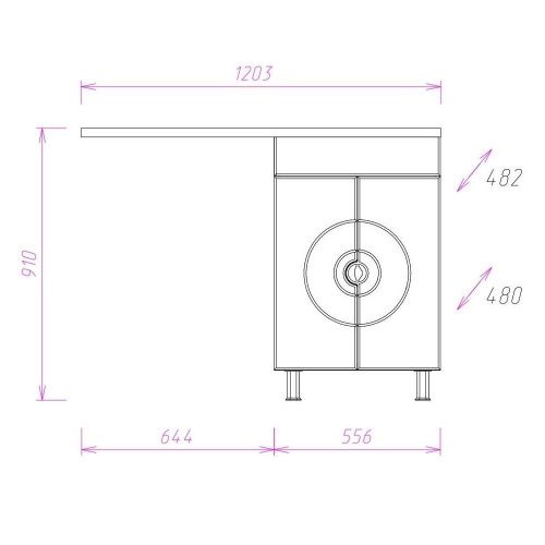 Тумба под раковину Onika Космос 106019 60х50 напольная цвет белый - фото 3