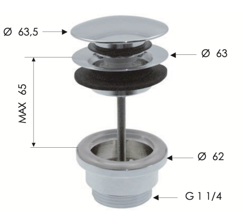 Донный клапан Daniel A735RDP золото - фото 2