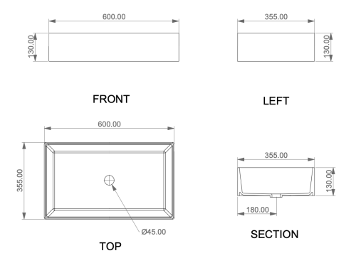 Раковина из искусственного камня GSG Ceramic Design Box BXLA60000 60х40 накладная цвет белый без отверстий под смеситель - фото 2