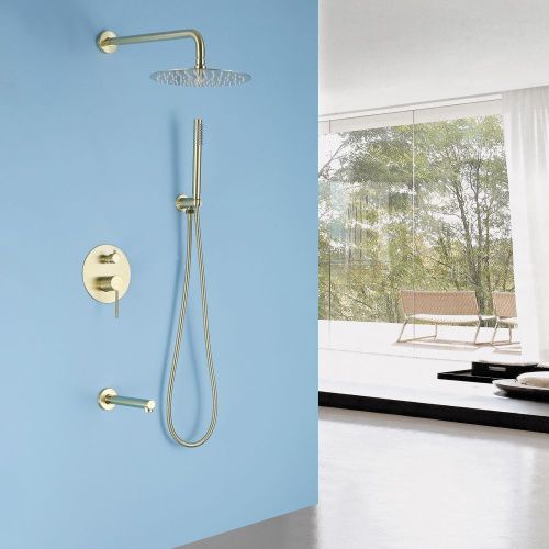 Душевая система Abber AF8817G встраиваемая в стену цвет золото с термостатом - фото 2