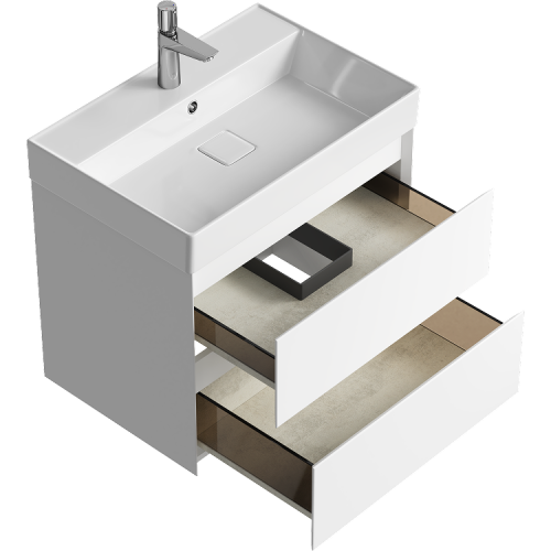 Тумба под раковину Aqwella Y GE01652WM 70х50 подвесная цвет белый - фото 2