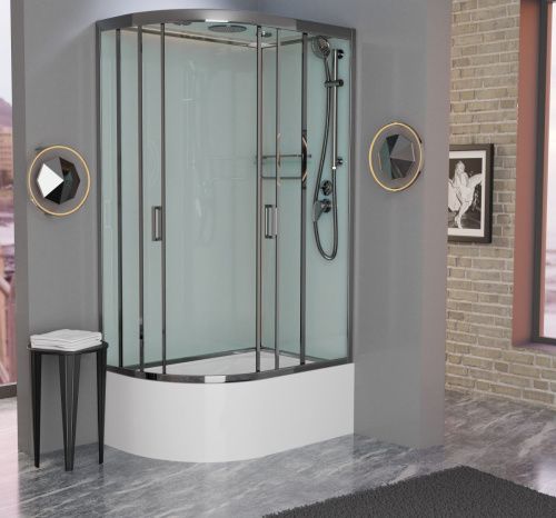 Душевая кабина Frank 189009 120х80 асимметричная с крышей ориентация правая - фото 2