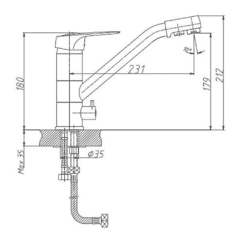 Смеситель для кухни Haiba HB04 HB4304 на мойку хром - фото 4
