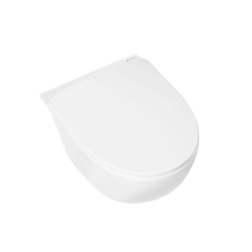 Унитаз подвесной Art&Max Pescara AM016CHR/SC белый с сиденьем микролифт каскадный смыв - фото 4