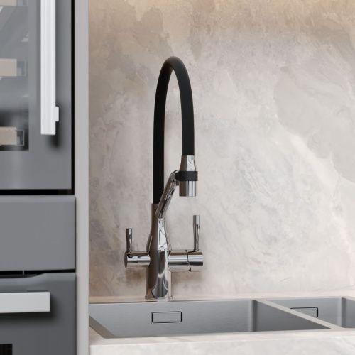 Смеситель для кухни Sancos Orta SC4008CH на мойку черный/хром - фото 5