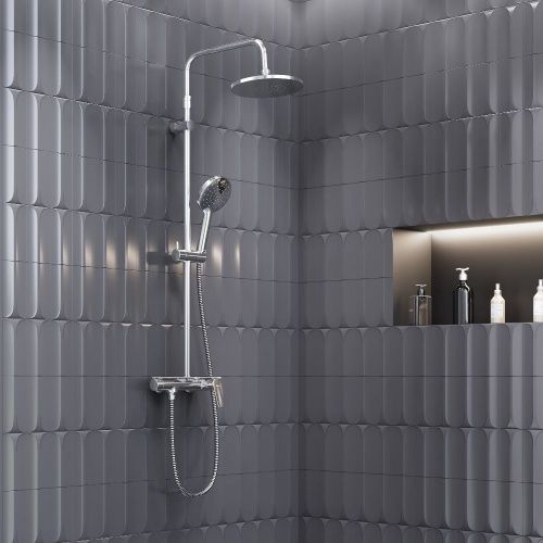 Душевая стойка Damixa Jupiter 977780000 настенная цвет хром - фото 3