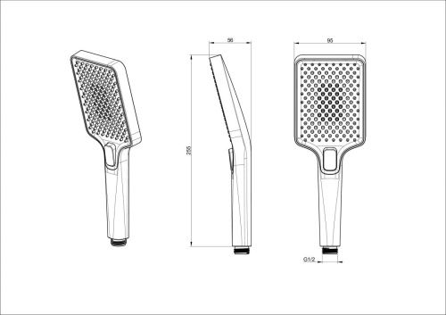 Душевая лейка Wonzon & Woghand WW-88SC08-MB цвет черный - фото 2