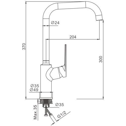 Смеситель для кухни BELZ B70533 на столешницу хром - фото 2