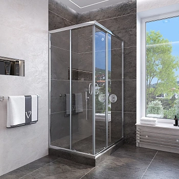 Душевой уголок Veconi Rovigo RV113-90-01-C4 90х90 стекло прозрачное профиль хром без поддона