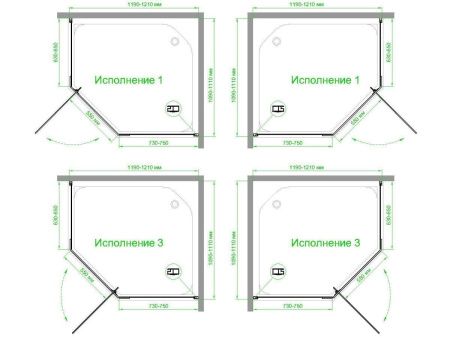 Душевой уголок Royal Bath TR RB1211TR-T 120х110 стекло прозрачное профиль белый без поддона