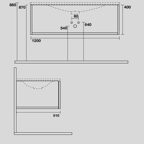 Тумба под раковину Kerasan Shape 9325K3 120х50 подвесная цвет белый - фото 2